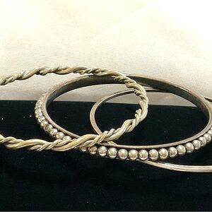 3 Piece Silver Tone Bangle Lot